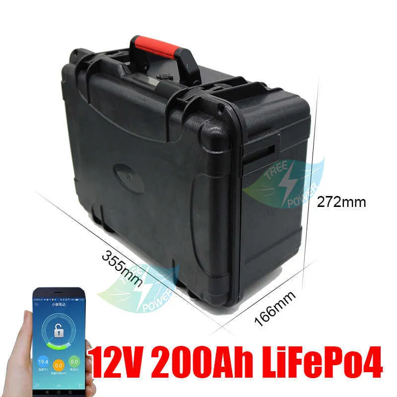 12.8V 12v 200Ah LiFePO4 Lithium Ion Battery for Solar Storage UPS golf trolley cart Marine RV boat Solar panel+20A Charger