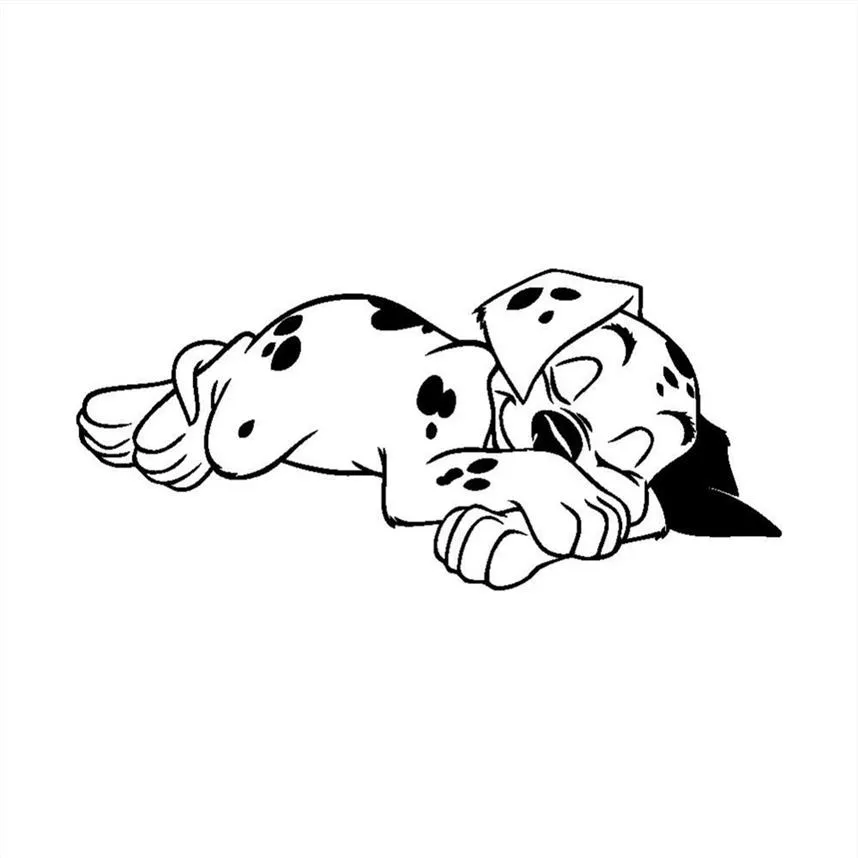 12 4 5 6CM Sleeping Dog Vinyl Decal Cute Cartoon Animal Window Decoration Car Sticker Black Silver CA-584179u