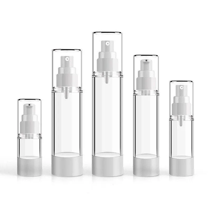 15ml 30ml 50ml Empty Airless Pump Bottles Travel Lotion Pump Containers/Airless Lotion Atomizer Dispenser Refillable Cosmetic Spray Bot Wjab