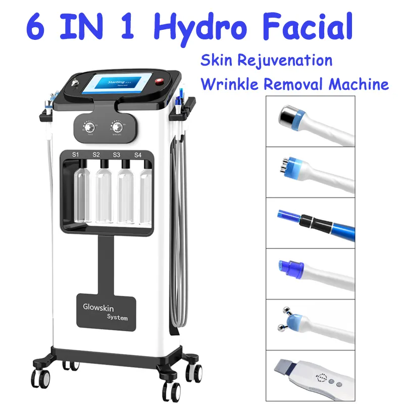 多機能6 in 1 Hydro Microdermabrasion Skin Deep Cleaning Face Lifting Ultrasound Skin Scrubberを削除rf皮膚剥離機