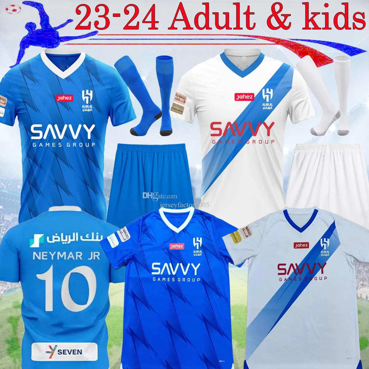 23 24 Al Hilal SFC Soccer Maglie 2023 Neymars Jr Neves Marega Sergej Salem Shirt da calcio Malcom Michael Salman Abdullah Mens Jersey Kid Kit 16-3xl