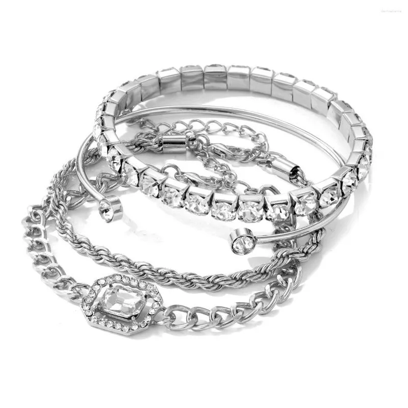 DHgate.com:4PCS Zircon Alloy Adjustable Bangle Fashion Retro