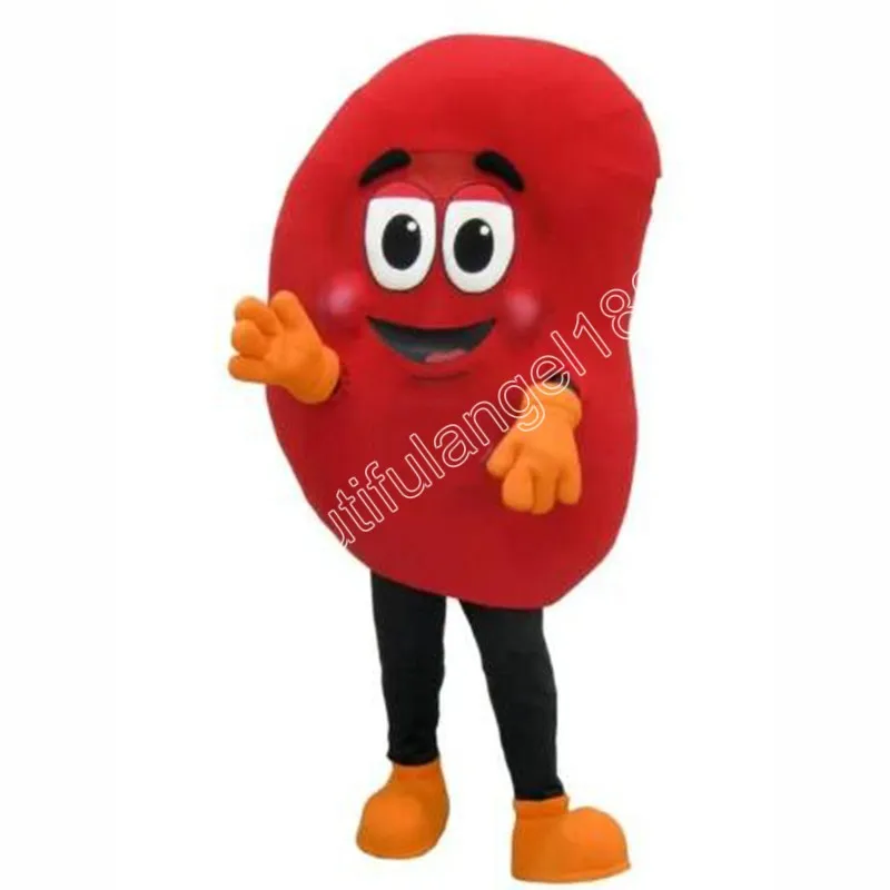 red kidney Mascot Costume Cartoon Character Outfit Suit Halloween Party Outdoor Carnival Festival Fancy Dress for Men Women