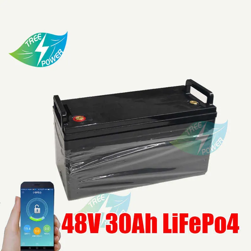 30AH LIFEPO4 بطارية فوسفات الحديد الليثيوم مع BMS DIY 48V حزمة البطارية المدمجة في الشاحن+5A