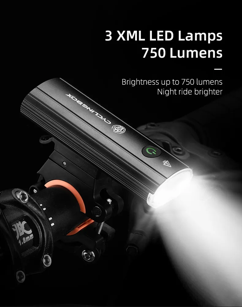 Luzes de bicicleta High Lumens Bicicleta Luz frontal Luz de alumínio Recarregável Faróis LEDs Lâmpadas de ciclismo de montanha à prova d'água MTB ACESSORIOS 230815