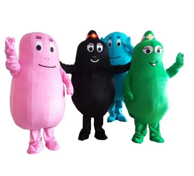 prijs roze Barbapapa mascotte kostuum mooie baard papa volwassen mascot stripje karakter pak