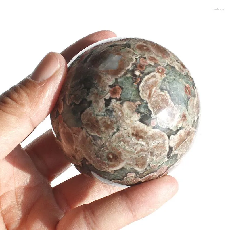 Decorative Figurines 1 Pcs 5-6 CM Natural Green Cherry Blossom Crystal Sphere