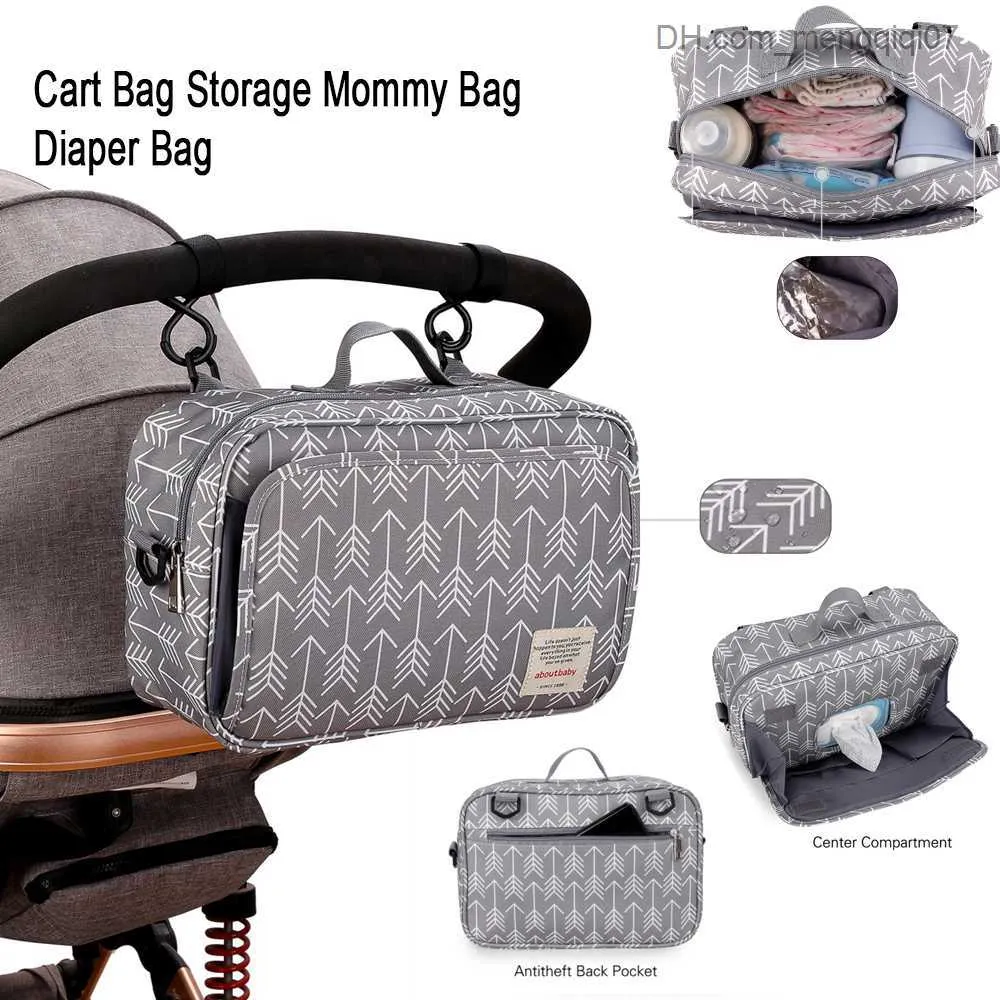 Windelbeutel Multi funktionaler Mutter- und Baby Organizer Cart Bag mit großer Kapazität Mutter und Baby Reisetasche Z230816