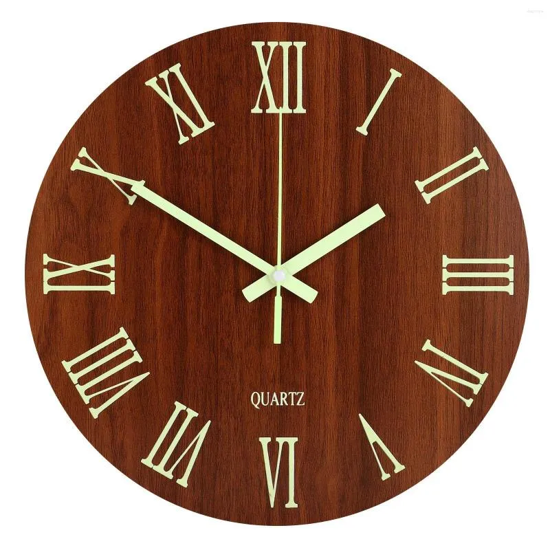 Modern 12 Inch Wooden Luminous Wall Clocks Homesense With Dark Glowing