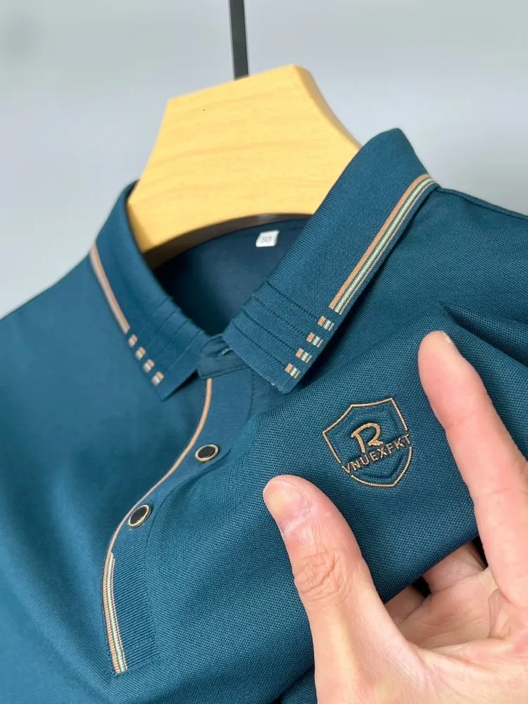 Mens Polos High end brand embroidered mens polo shirt Summer fashion mercerized cotton short sleeved Tshirt lapel casual Paul 230815