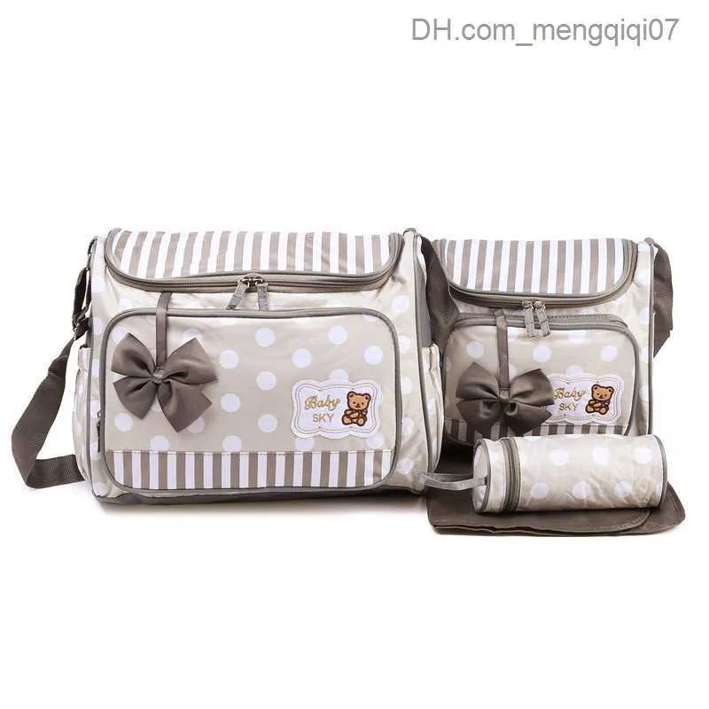 DIAPER Väskor Mammas väska Fyra delar Set Fashion Printing Pricks Multifunktionella Bow Moms Bags BOG ONE AILDA STRIKT STRADDLE MATERIAL B Z230816