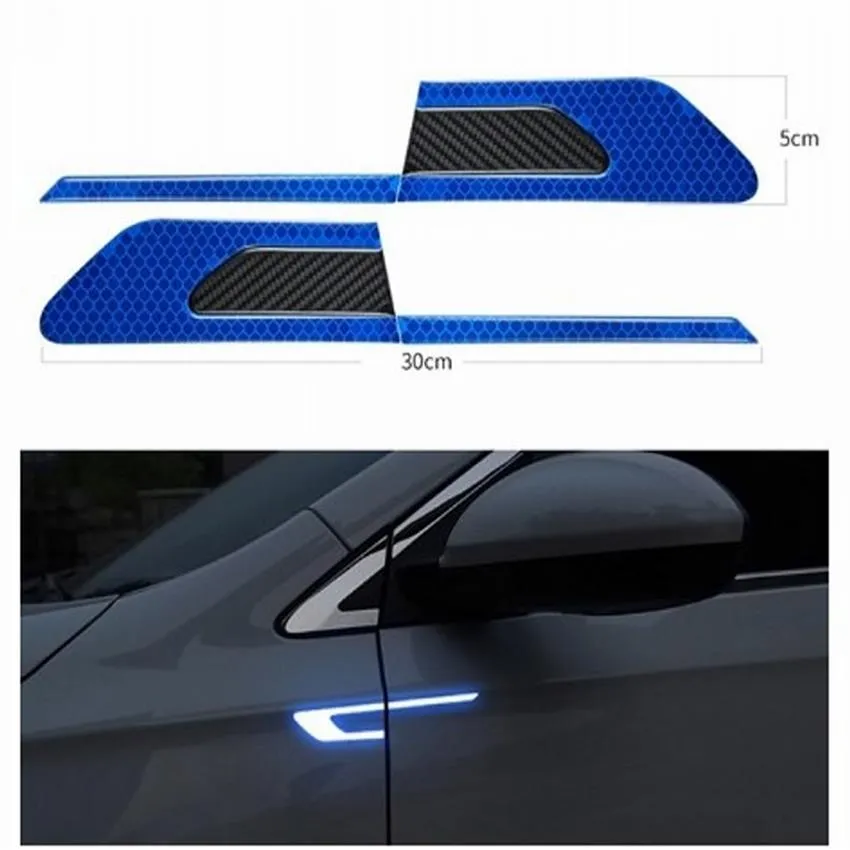 2 stks per set auto reflecterende waarschuwing tape auto bumper veiligheid reflecterende strips beveiligde reflector stickers stickers 3303B