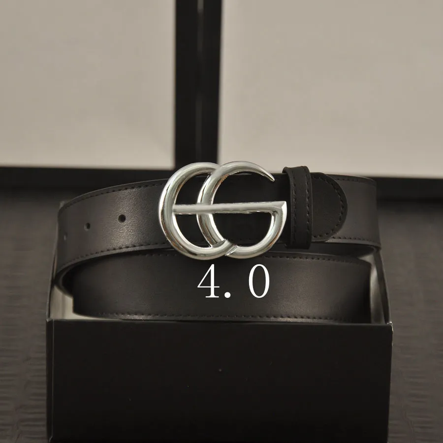 Genuine Leather Belt with Double G Buckle for Men and Women Classic Fashion Designer Belt 3.5 4cm Wide
