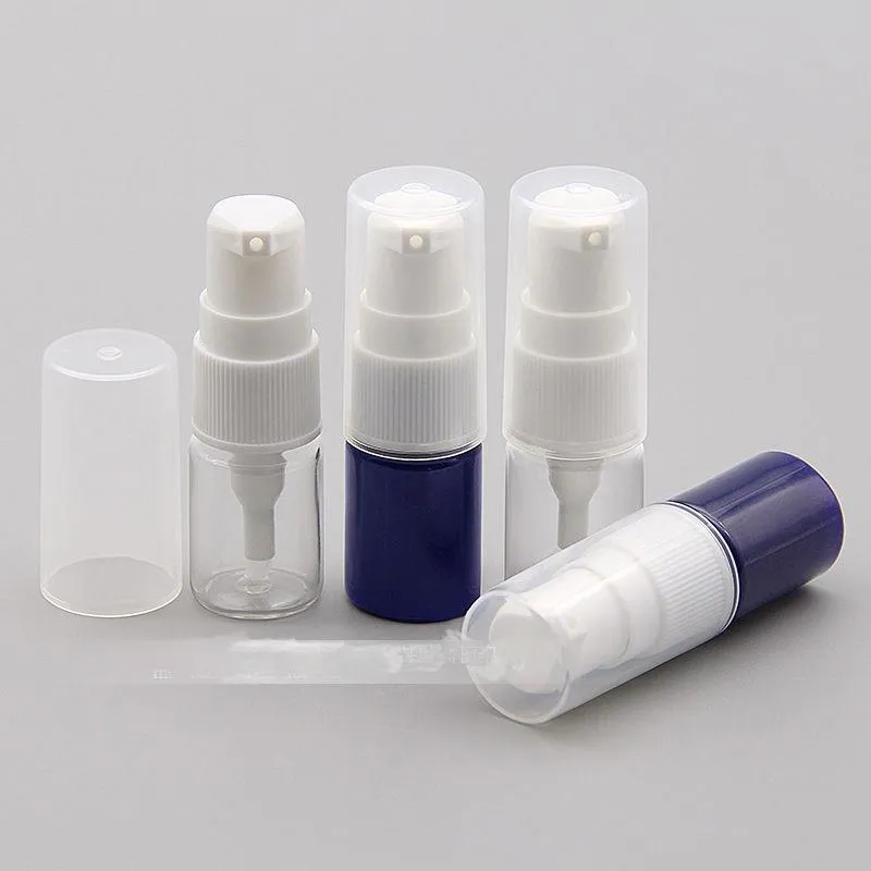 6 ml Pet Cream Lotion Pump Refillable Mini Plastic Dispenser Bottle Liquid Shampo Container Travelstorlek klar och blå färg qtkii