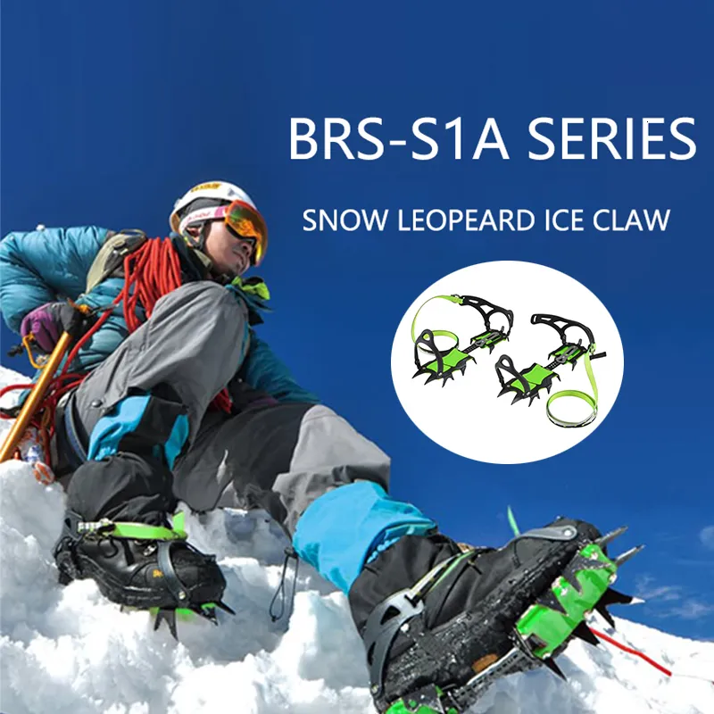 Klättring R Brs 14 tänder Claws Crampons skor Ultralight Antiskid Ice Spikes Snow Traction Cleats för vandring Walking Unisex 230815