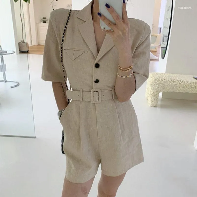 Tracce femminili coreano salta di moda estate collare vintage collare a petto singolo in pizzo su una gamba magra sottile set casual gamba per gamba per