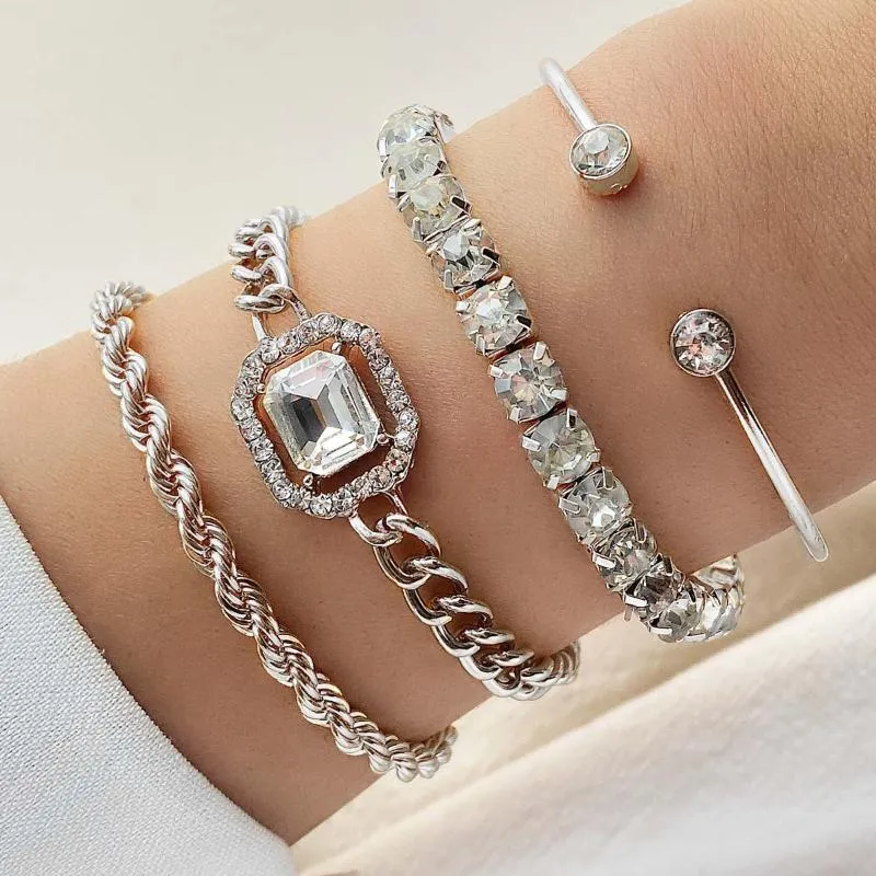 Alibaba777 ペイジ DHgate.com:4PCS Zircon Alloy Adjustable Bangle Fashion Retro
