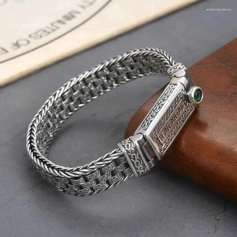 Charmarmband vintage retro Lucky Armband Men's Personality Style Creative Hand Woven Six Character Jewelry