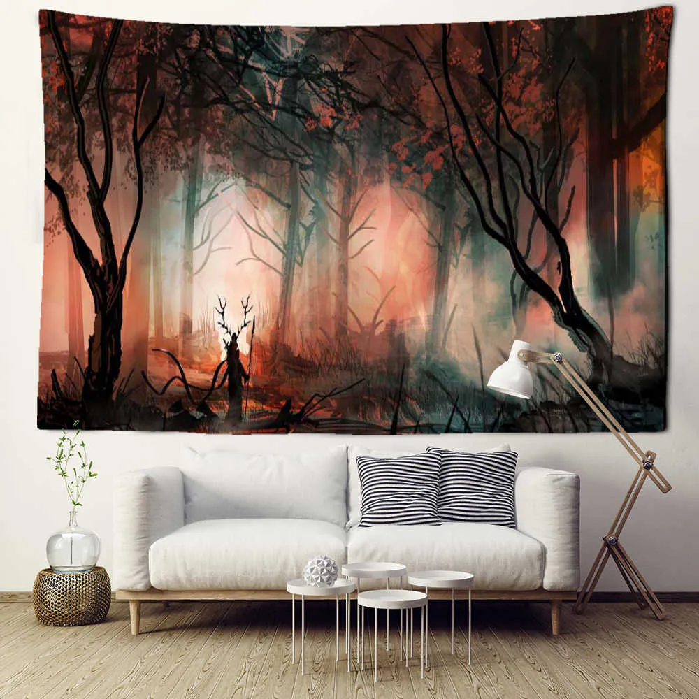 Jungle Night Scenery Forest Wall Tapestry Wall Hanging For Living Room And Bedroom Home Decor Abstract Cloth Background R230815 From Mengyang09 16.85 DHgate.Com