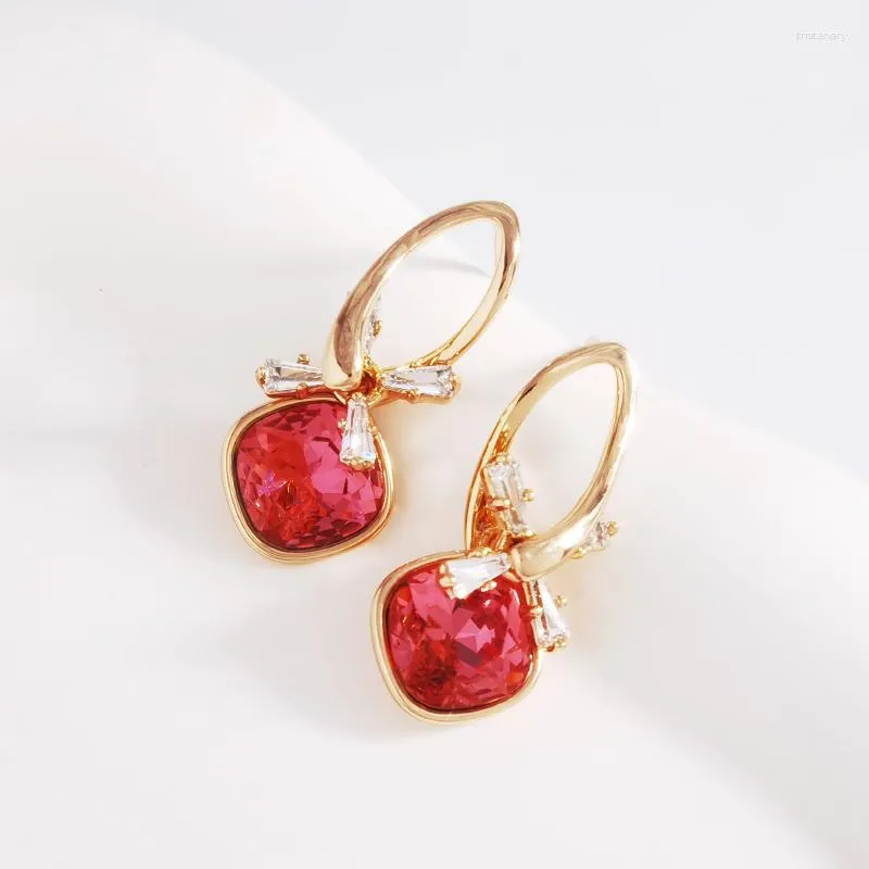Bolzenohrringe 11.11 Trendy Pircing -Ohrring mit Kristallen aus Österreich für Frauen Jubiläum Party Square Haning Earings Juwely