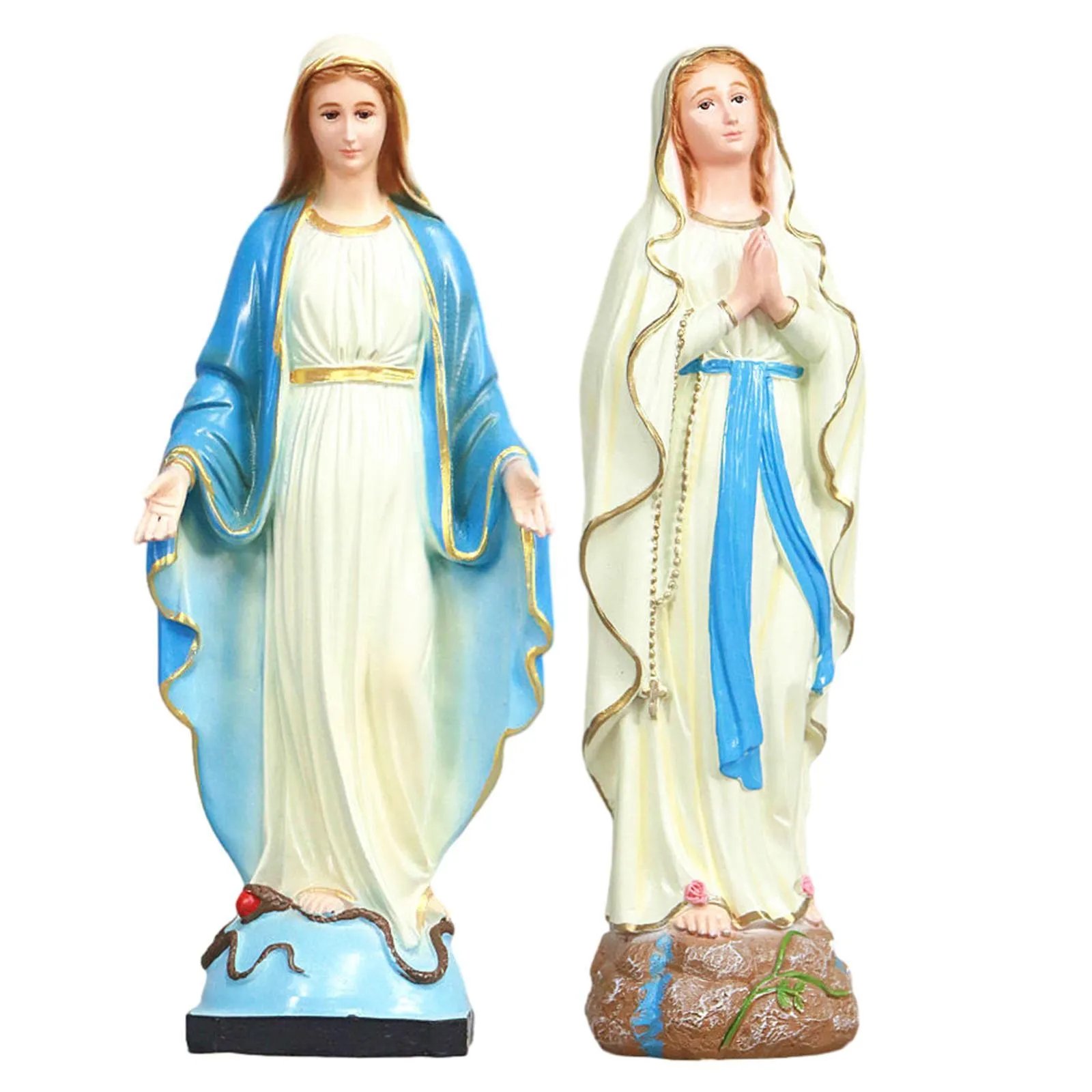 Dekorative Objekte Figuren religiöse Skulptur Jesus Ornament katholische Figur Kunstwerk Handwerk Jungfrau Maria Statue für Auto Schlafzimmer Kirche Wohnzimmer Regal 230815