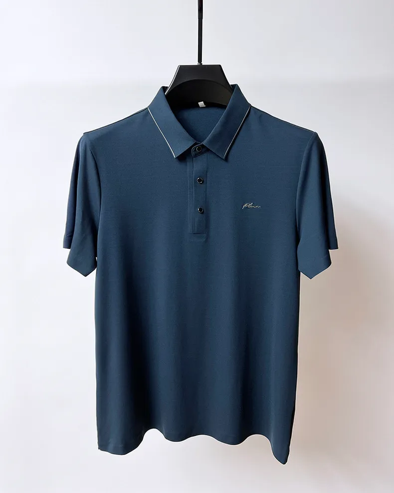 High End Mens Ice Silk Green Golf Shirt With Trendy Letter Embroidery ...
