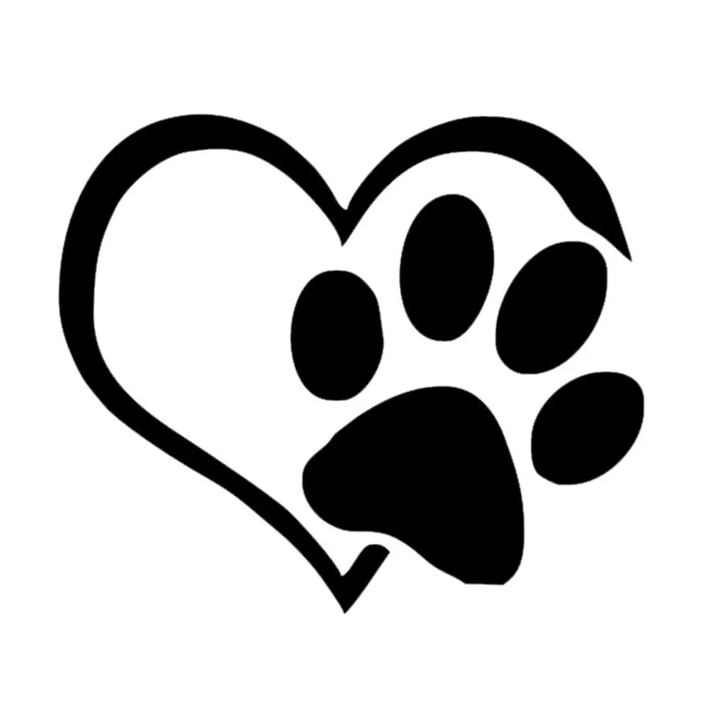 1pcs Brand New Car Paster 11 5cm 10cm Heart Form Cat Paw Decal Heart Form Dog Footprints Stickers Heart Shape Bear Paw Paster2591