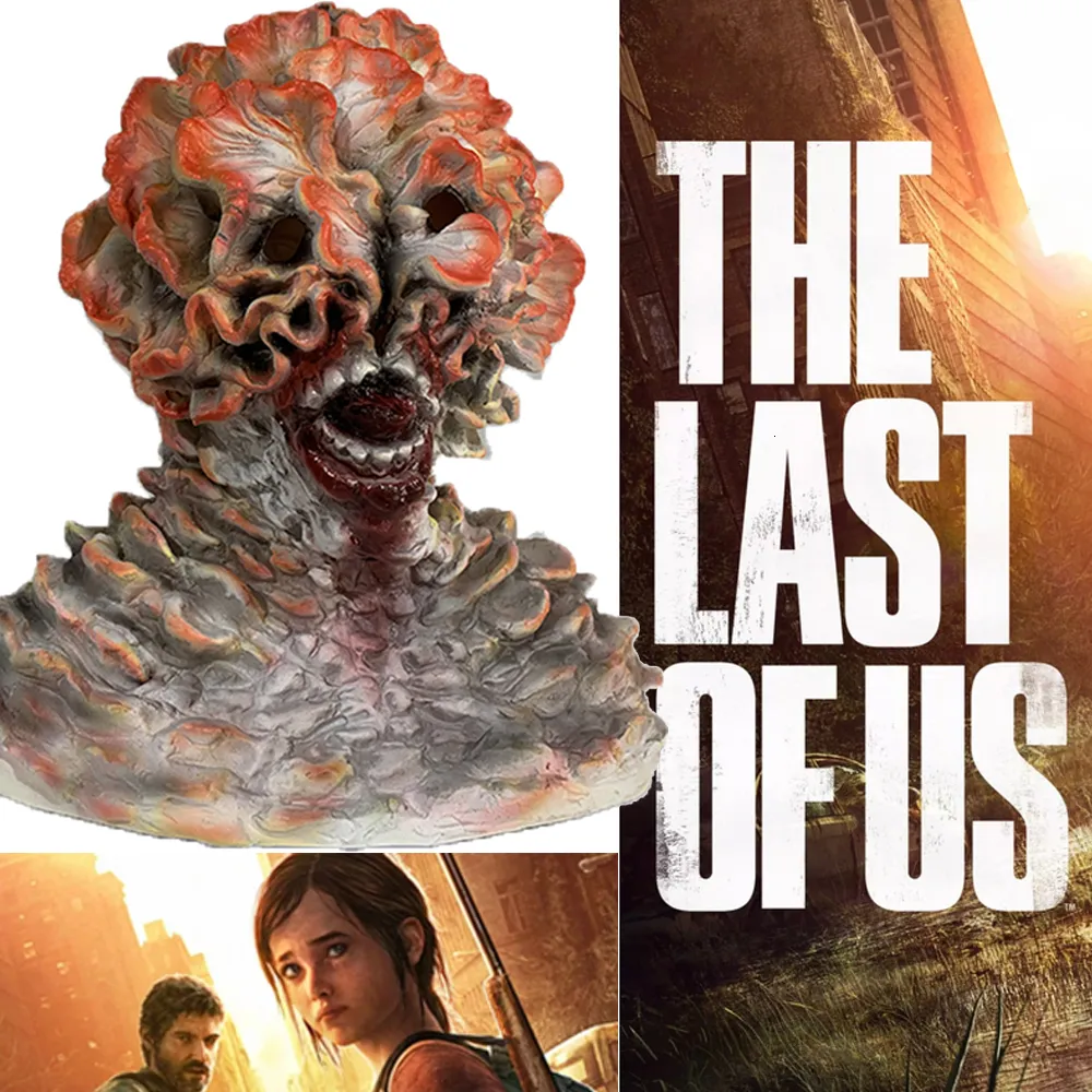 파티 마스크 게임 The Last of Us Halloween Mask Clickers Monster Zombie Full Head Latex Mask Mushroom 스타일 무서운 끔찍한 코스프레 헬멧 230816