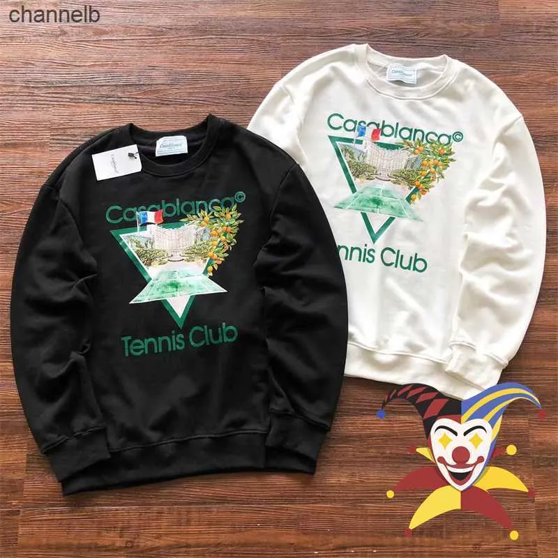 T-shirts masculins Club de tennis Casablanca Sweatshirts mascules femmes Top Quality Terry Crewneck Casa Hoodie HKD230817