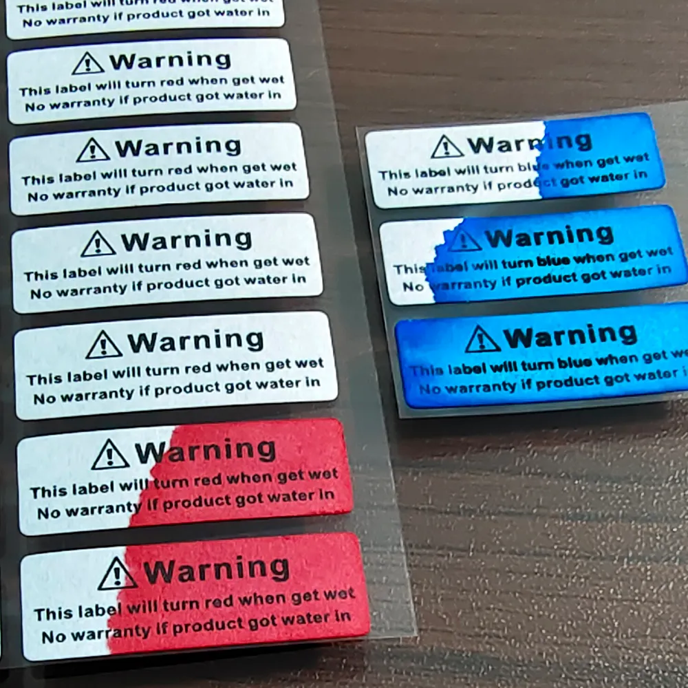 Water Damage Indicator Stickers - Warranty Void if Red, Moisture Sensor ...