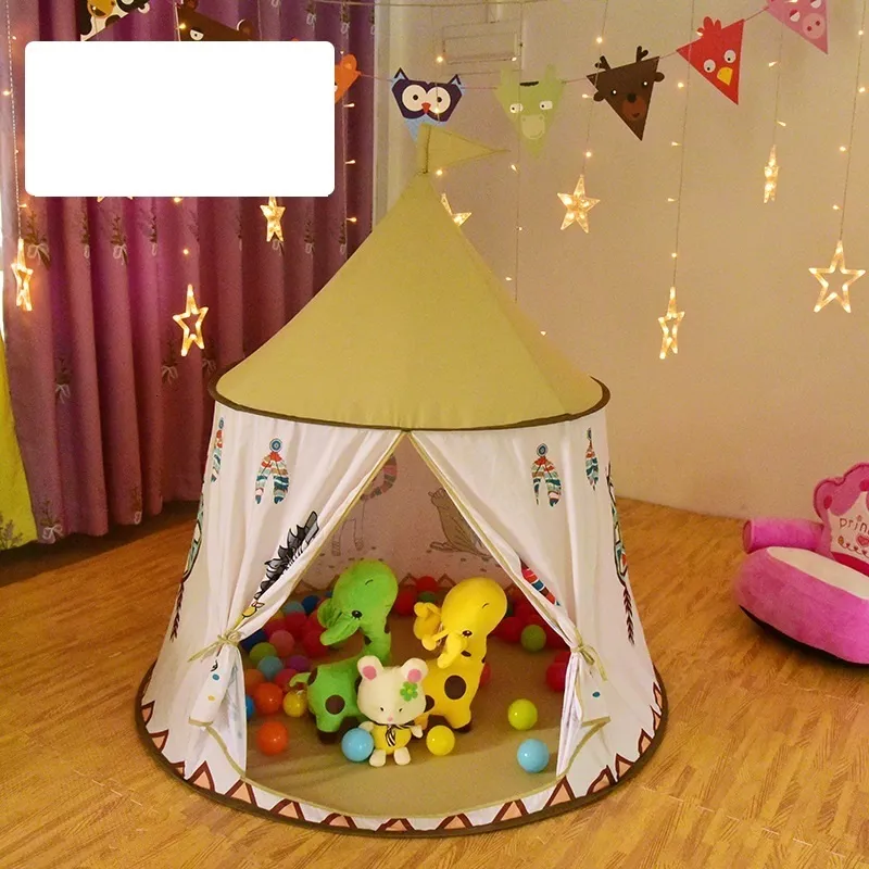 Baby Rail Kid Tent House Portable Princess Castle 123116cm Indian Lion Children Teepee Play Fence Birthday Present Game 230816