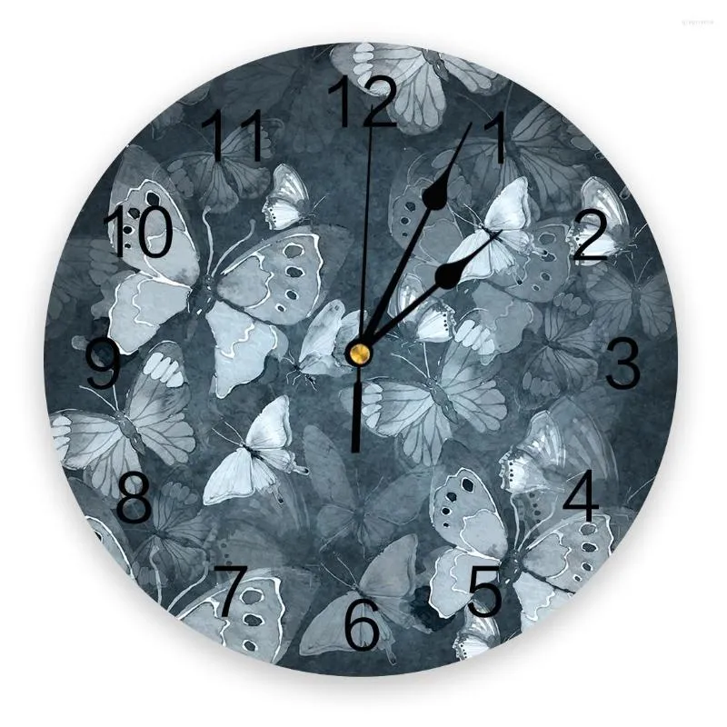 ساعات الحائط السحب باليد فراشة 3D Clock Modern Design Farmhouse Decor