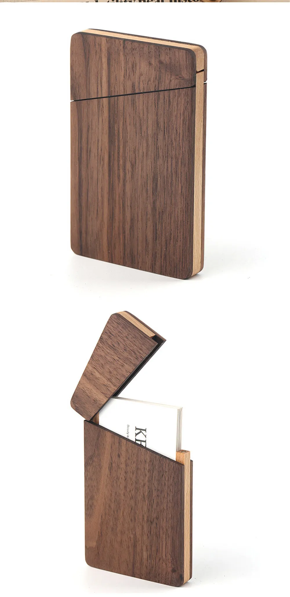 ☆ DHgate 목재 종이 주최자, 휴대용 단단한 목재 카드 홀더 : 전문적인 캐주얼 사용을위한 남성 디자이너 카드 케이스 | 오늘  ₩16,646 특가