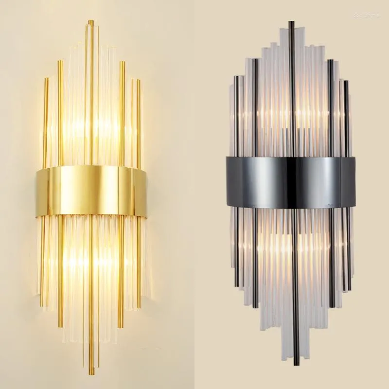 Wall Lamp Modern Luxury Clear Crystal LED Bedroom Bedside Decor Sconce Aisle Corridor Dining Room Indoor Lighting Fixtu