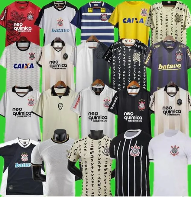 Camisas de futebol coríntias 2023 2024 Gabriel 00 01 09 10 11 12 14 15 18 19 23 23 Camisa de futebol Retro 2000 2009 2010 2012 2012 2014 Fãs Jogador Versão Uniforme 100th Vintage Vintage