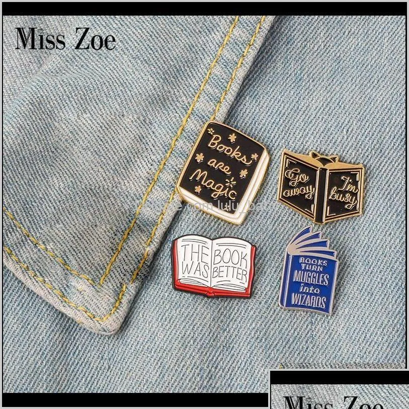 Pins Spettle Leggi altri libri smalto Reading Magic Book Badge Spettame Lavoro in denim jeans camicia per pins cartone animato regalo di gioielleria per kid oa dhofn