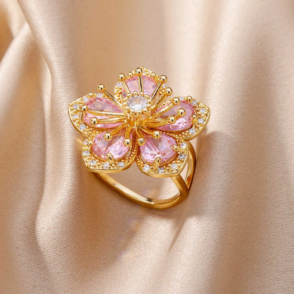 22K Gold Flower Ring YZMAN06-25693-877 – Altınbaş