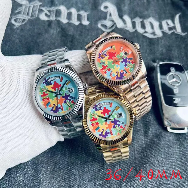 Automatyczne męskie zegarek luksusowy zegarek mechaniczny 36/40 mm męski zegarek 904L AA zegarek ze stali nierdzewnej Sapphire Sapphire Montre de Luxe