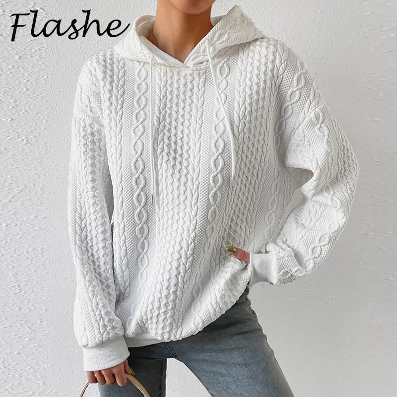 Felpe con cappuccio da donna Felpe moda Felpa da donna Casual Pullover Autunno Inverno Felpa con cappuccio a maniche lunghe Maglione bianco 230817