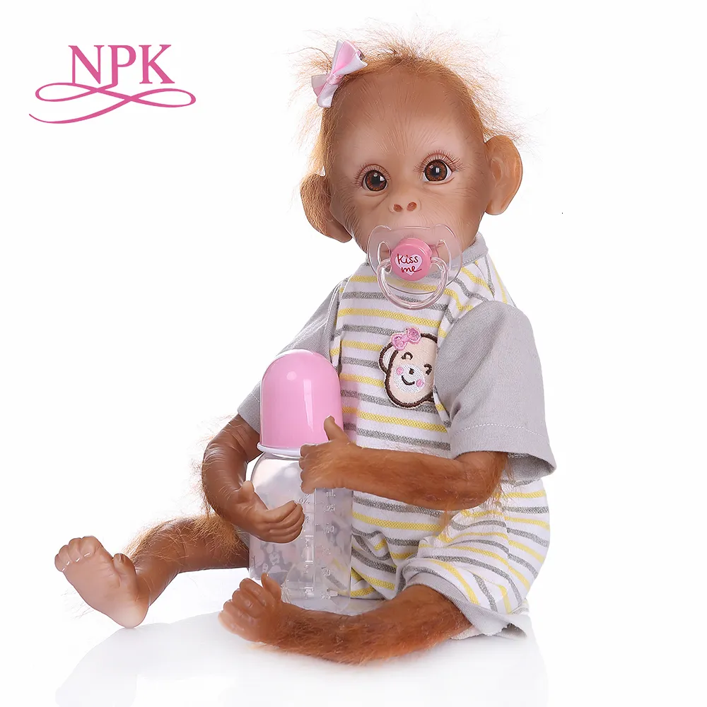 Lalki NPK 45 cm ręcznie robione bardzo szczegółowe malarstwo Reborn Baby Monkey Orangutans Collective Wysoka jakość Art Doll 230816