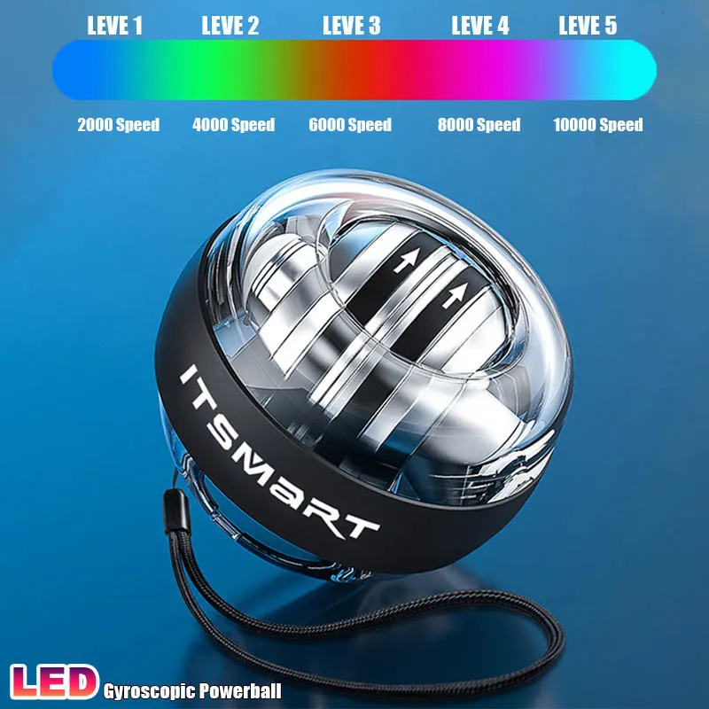 LED Wrist Power Trainer Ball Self-starting Gyro ball Powerball Arm Hand  Muscle Force Fitness Exercise Equipment Strengthener 