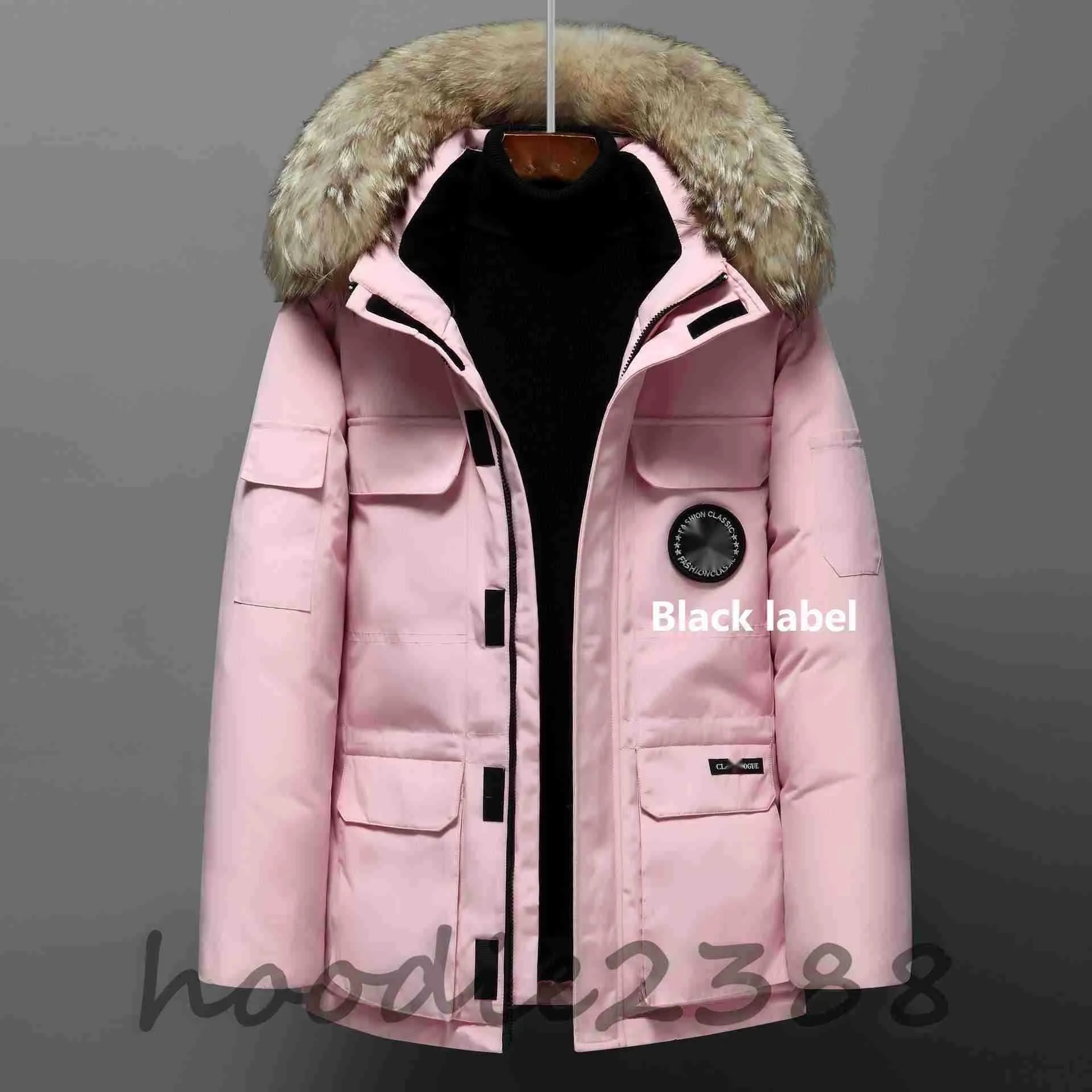 Pink Canadian Designer Down Giacca Far Levy Down Giacca Canadian Parka Canadian 90% White Duck Down Collar Collaro di Mink Coppia Dimensioni: S-5xl