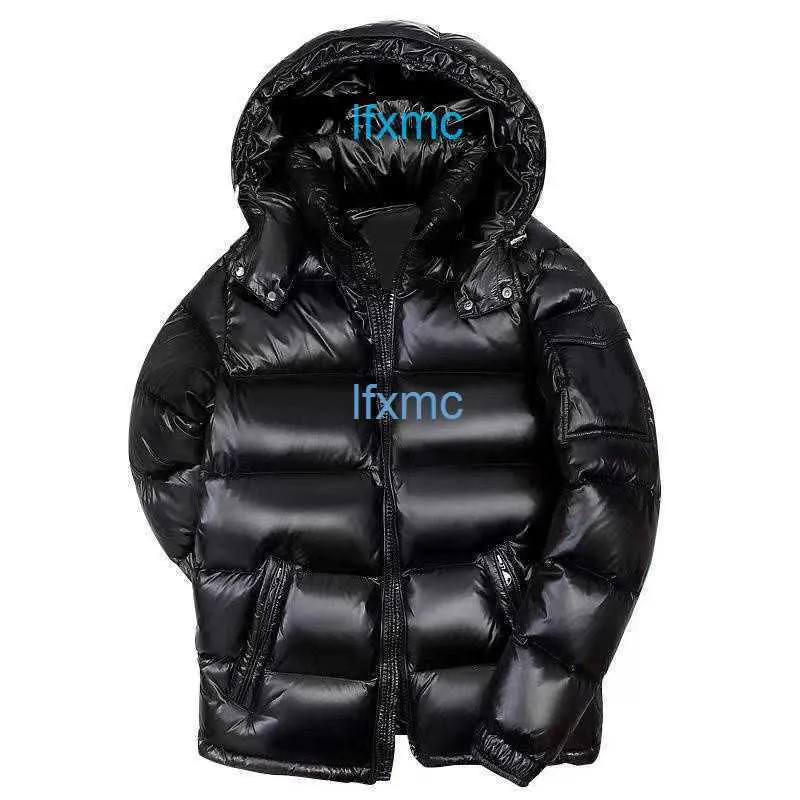 Metts voor mannen Mat Black Dikke Winddichte Warm Hooded Parka jas Broodpak Ketting Pocket Red Fashion Mayassssns Winter Puffer Jacket Designer Down JACKE L8HC