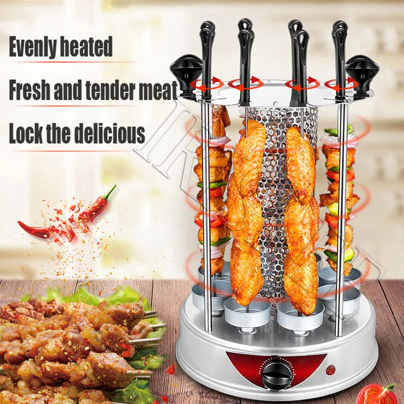 Electric Grill Indoor Smokeless Portable Food Barbecue Grill Smokeless  Household Barbecue Grill Barbecue Skewers Portable Stove