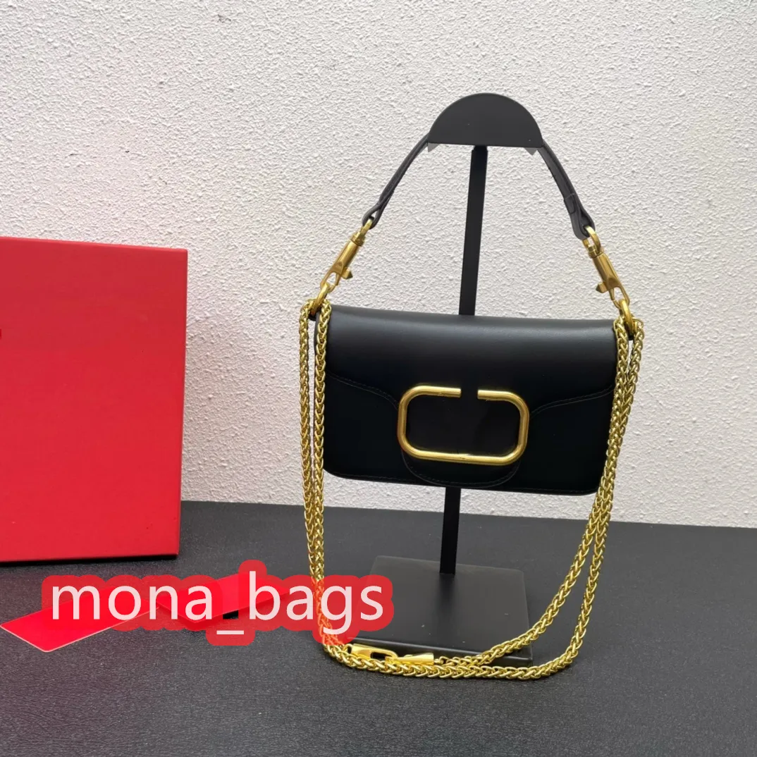 Oryginalna torba na ramię mini rozmiar łańcucha łańcucha crossbody tote metalowe logo odłączane i regulowane paski na ramię rozmiar 20 cm