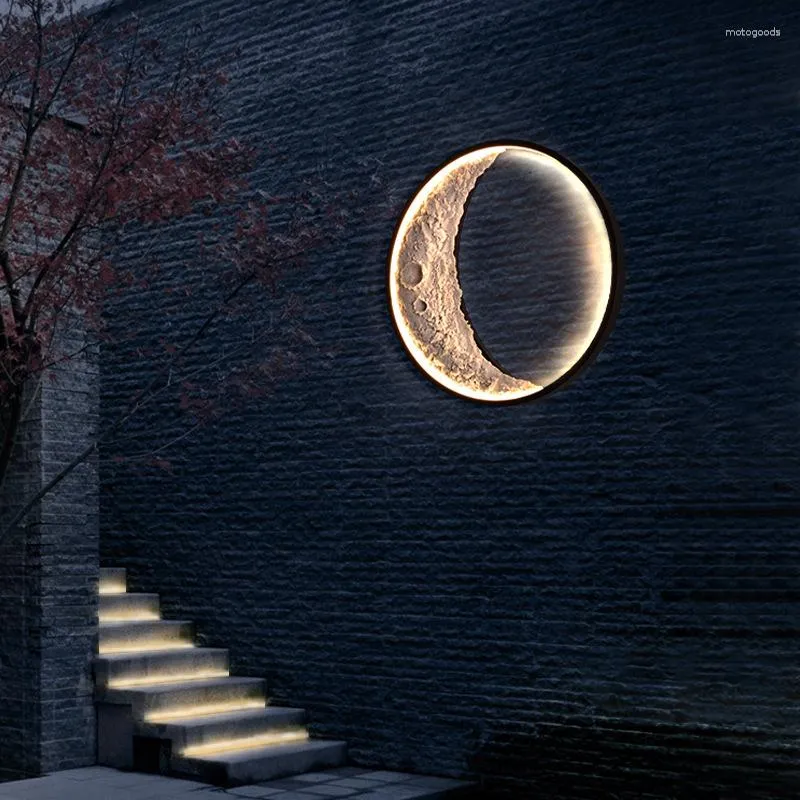 Настенная лампа луна светодиодная минималистская спальня кровати освещение северно -фоновое фоновое коридор Полумесяц