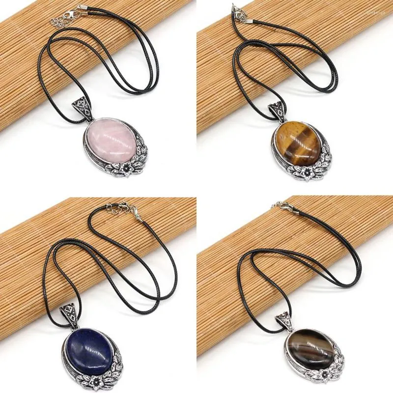 Pendant Necklaces Design Chokers Fashion Bohemian Jewelry Crystal Lapis Lazuli For Women Men 40x60mm