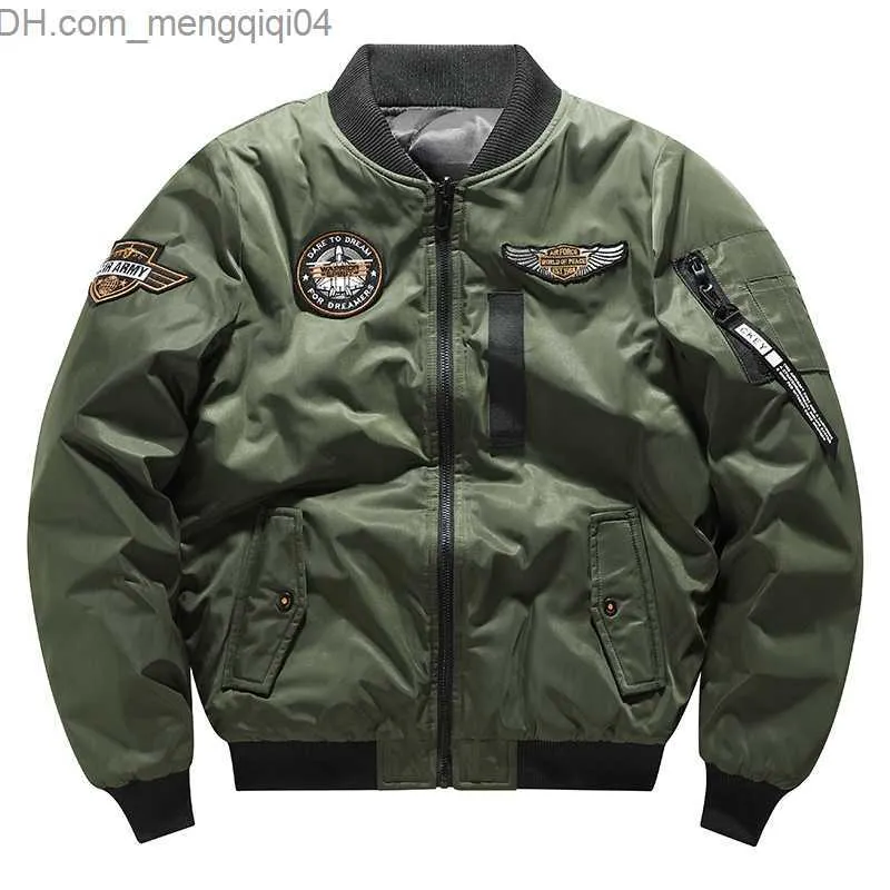 Herenjacks heren winterjas mode dubbelzijdige jas oversized honkbal uniform heren luchtmacht ma1 piloot tij merk warme jas z230817