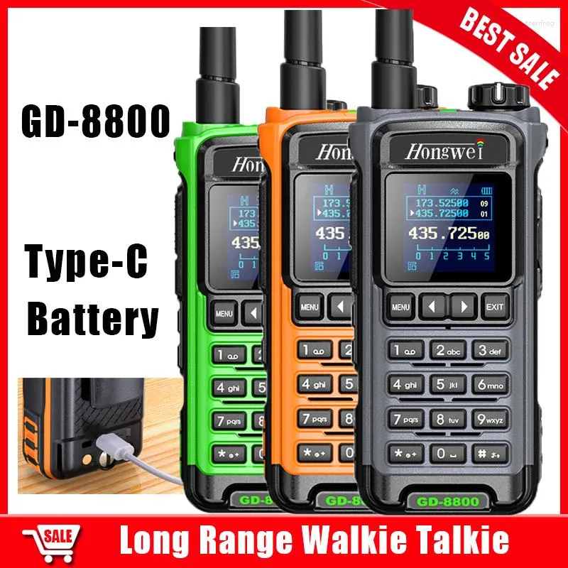 Walkie Talkie GD-8800 Type-C Charge Long Range Dual Band Section Outdoor Wireless High-power Fleet El KTV