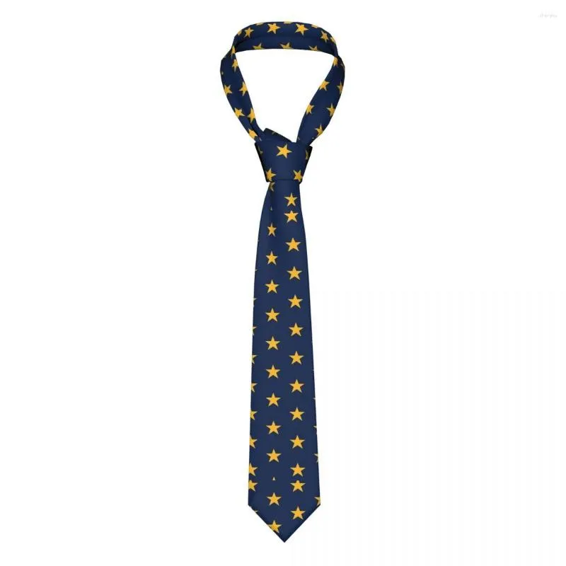 Papite papite giallo stella gialla cravatta da uomo donna poliestere da 8 cm per gli accessori classici di seta gravata